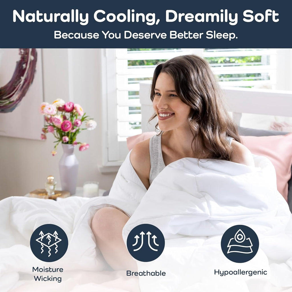 Cooling Down Alternative Comforter - Hypoallergenic Queen Duvet Insert Lightweight