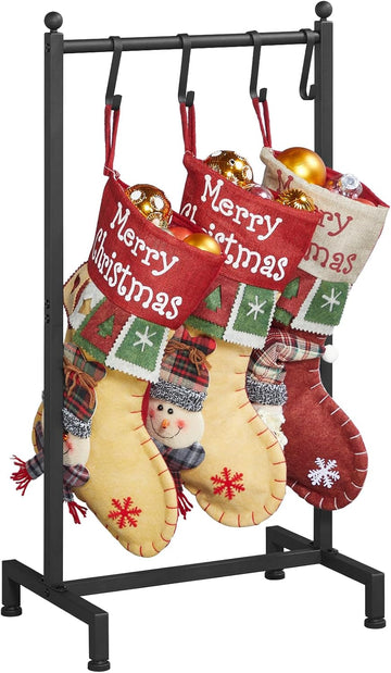 Christmas Stocking Holder Stand, Freestanding Stocking Rack, 4 Hooks