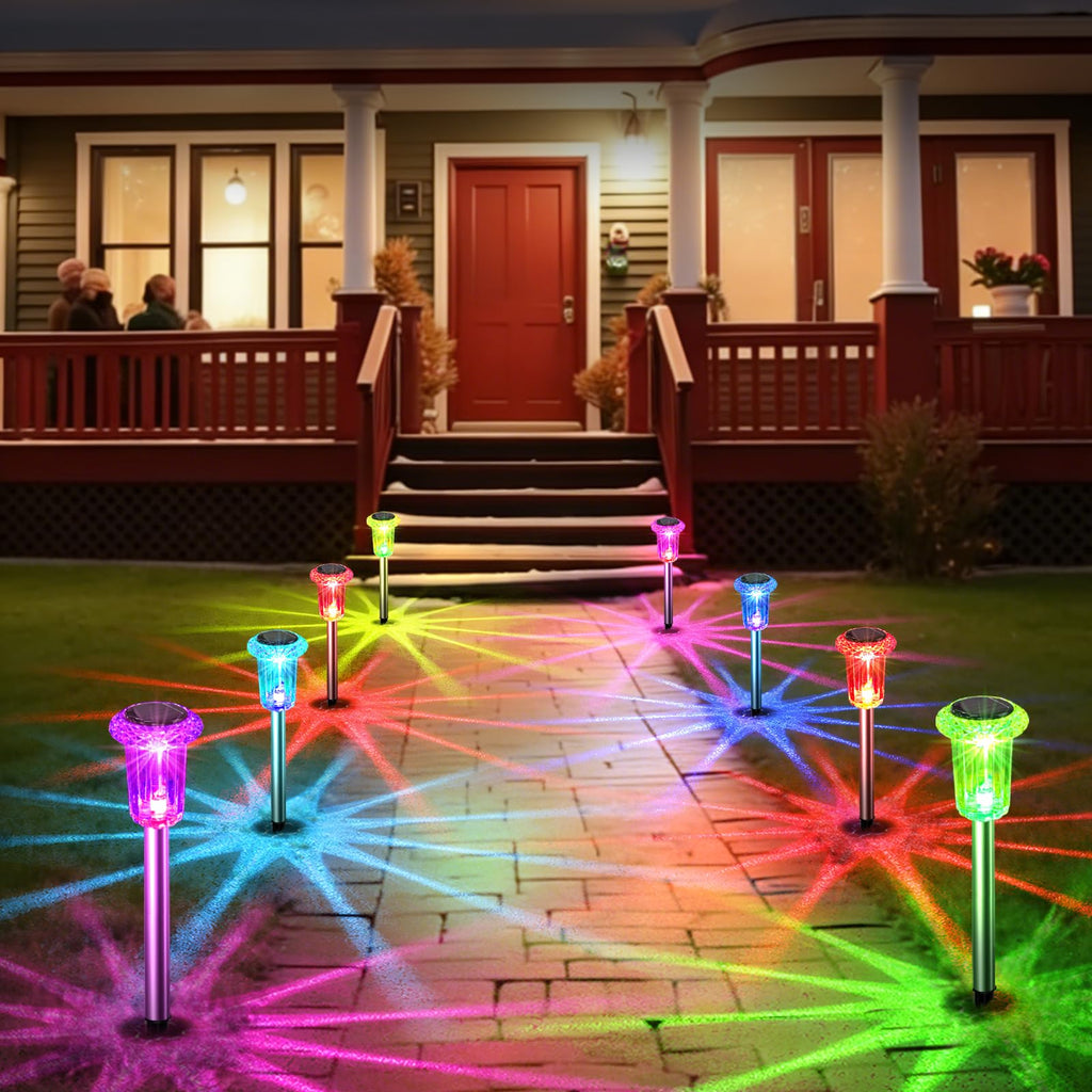 Solar Outdoor Lights, 15 Pack Solar Pathway Lights Outdoor Waterproof, Stake Lighting for Garden Yard Path Walkway