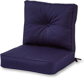 Outdoor 2-Piece Sunbrella Premium Deep Seat Cushion Set, Canvas Navy