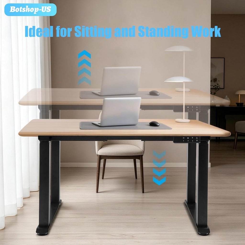 4-Leg Dual Motor Standing Desk Frame, Electric Height Adjustable Desk Legs Compatible 39"-79" Desktop, 220 Load, 3