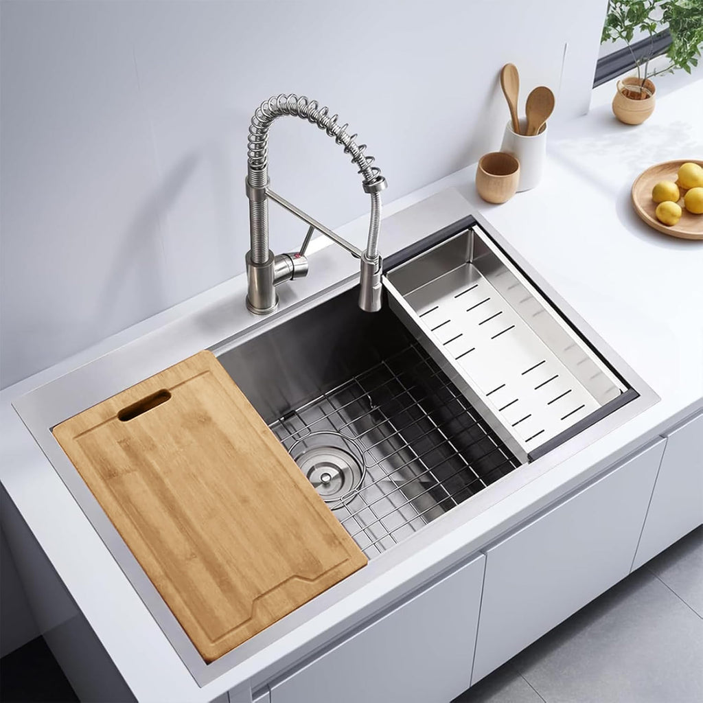 33x22 Drop Sink, Single Bowl workstation