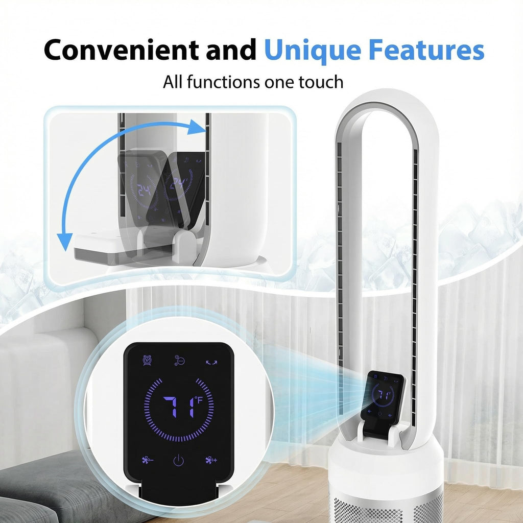 38" Bladeless Fan , Quiet Standing Fans with Remote