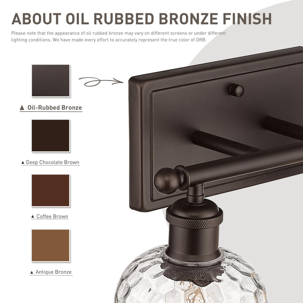 35 Inch Farmhouse Bathroom Lighting Fixture, 5-Light Bathroom Vanity Light, Oil Rubbed Bronze Finish with Clear