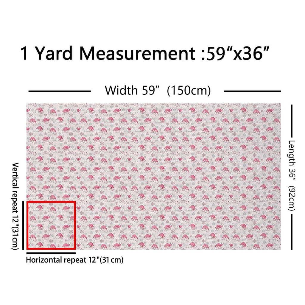 Christmas Hat Fabric by The Yard Xmas Theme Upholstery Fabric Snowflake Waterproof Indoor Outdoor Decor for DIY