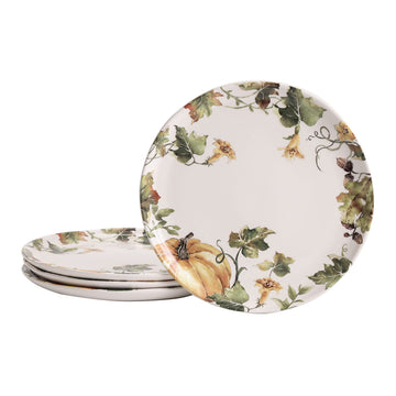Woodland Critters Dinner Plates Set of 4, 11 Inch Large Ceramic Plates for Pasta, Steak, Stylish Serving Dishes