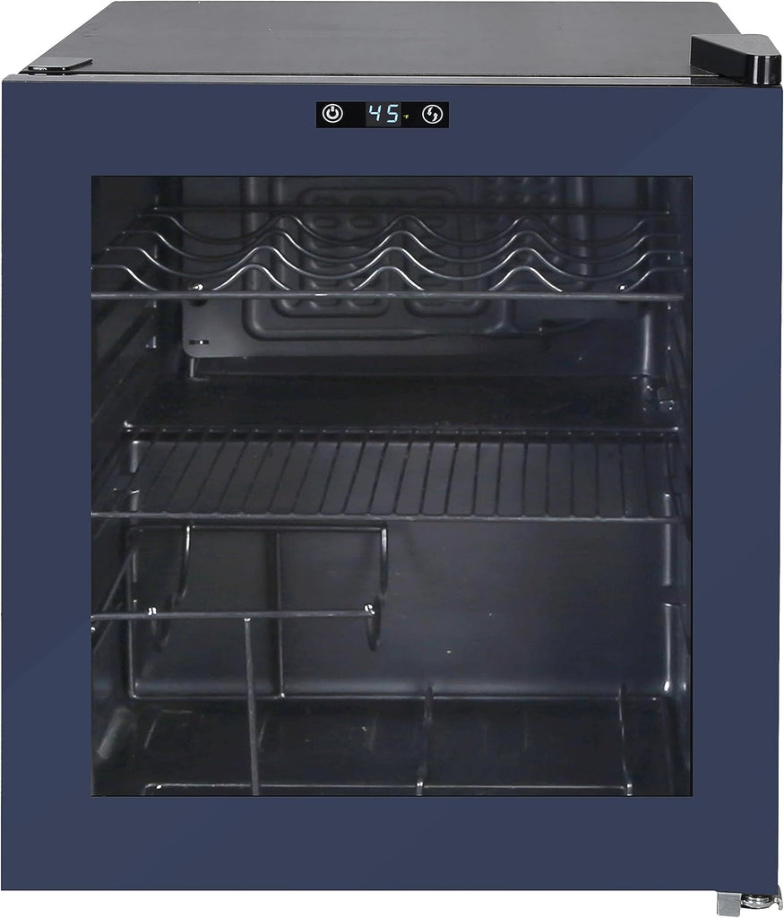 Beverage Cooler Refrigerator 15 Wine Bottle/60 Can Capacity, Glass Door, 17-Inch