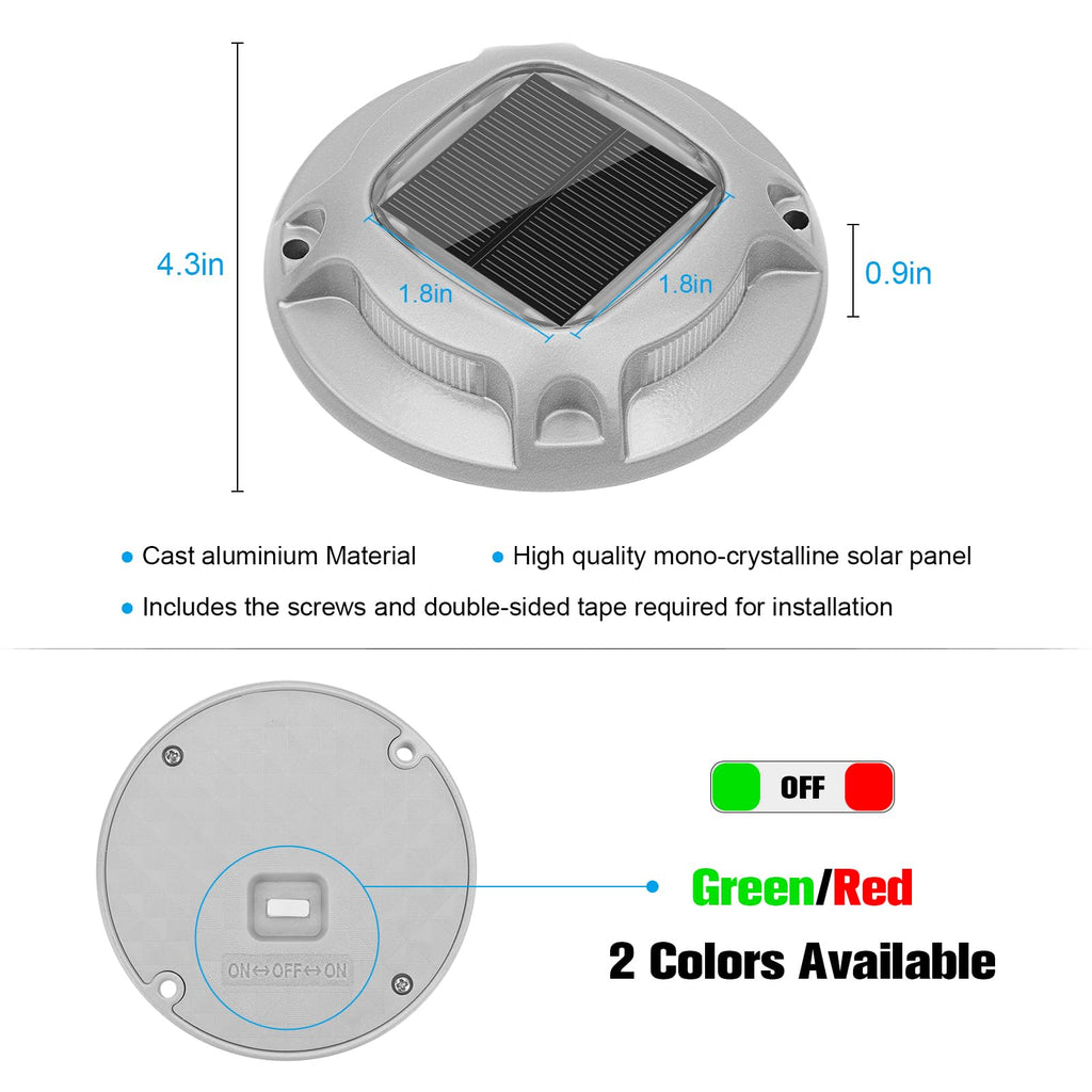 Solar Driveway Marker Lights Dock Marine Led Deck Outdoor 4 Pack