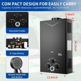 Tankless Water Heater 4.74GPM 18L Outdoor Portable GasHot Water Heater Instant Propane Water Heater with Digital