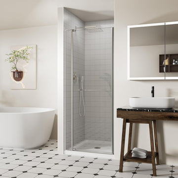 28-32" W x 72" H Frameless Pivot Shower Door