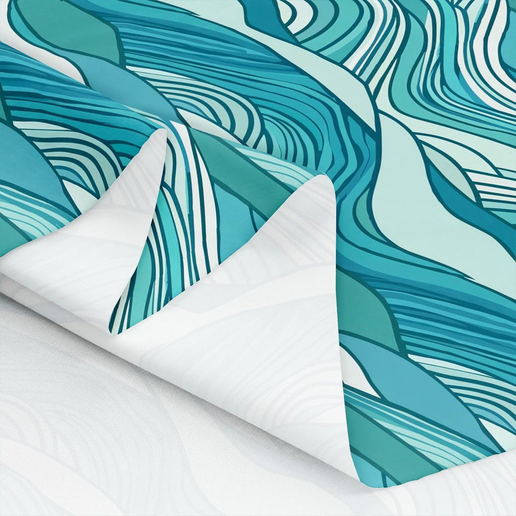 Ocean Waves Fabric By The Yard, Nautical Upholstery Fabric, Marine Adventure Decorative Fabric, Boho Hand Painted Sea