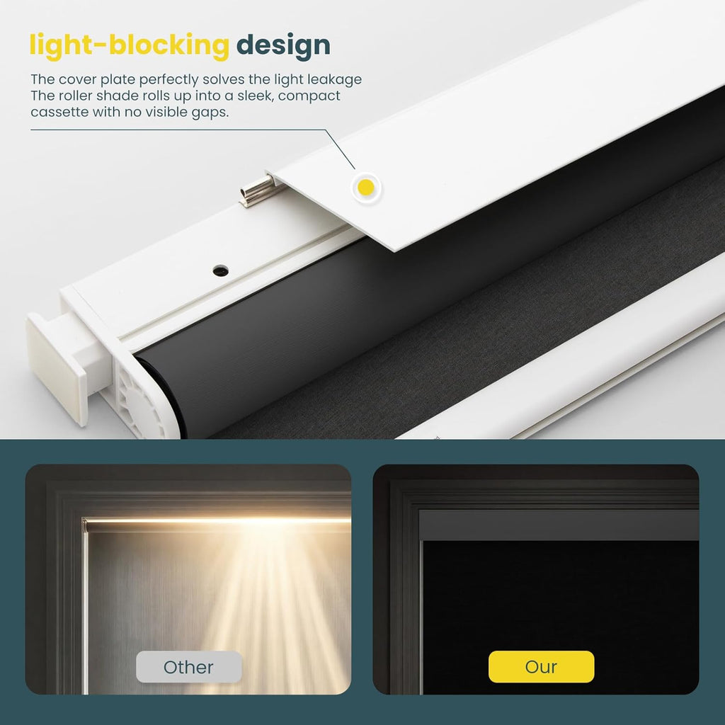 Motorized Blinds No Drill Automatic Blinds for Windows Cordless Roller Shades Electric Blinds with Remote Control