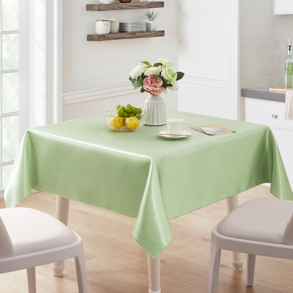 6 Pack Square Satin Table Cover, 52 x 52 Inches, Sage Green
