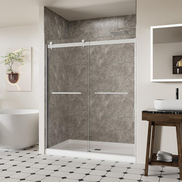 56-60" W x 74" H Frameless Shower Door with Double Tracks
