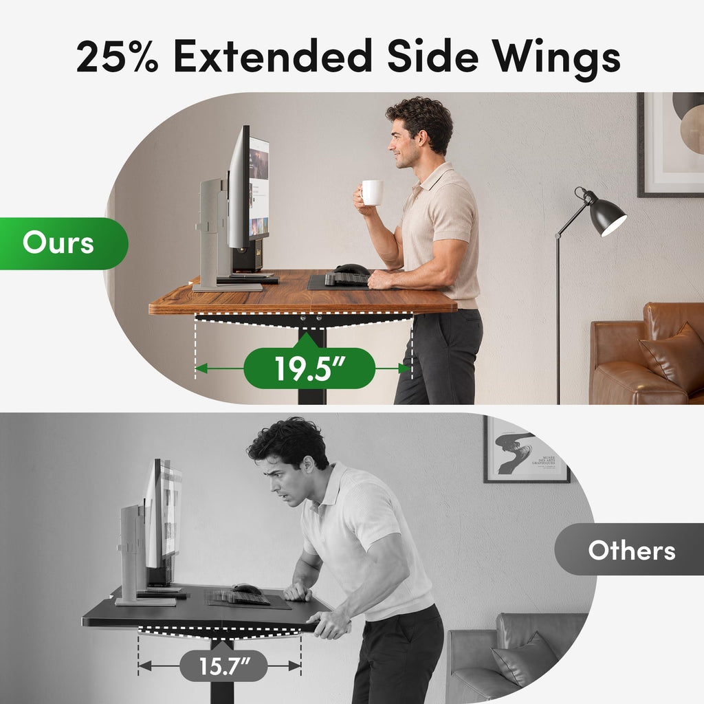 63 x 30 Large Electric Standing Desk Height Adjustable, Walnut
