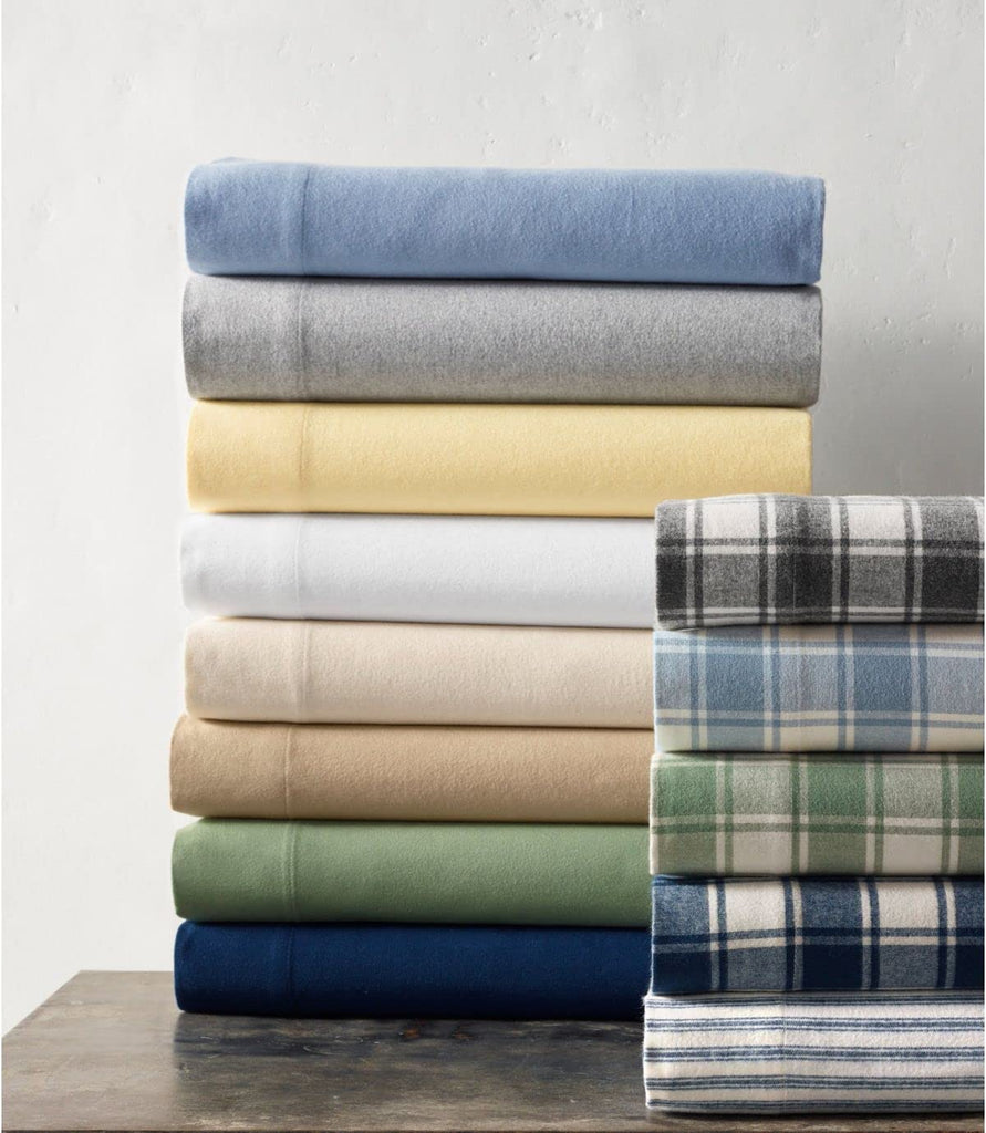 Flannel Sheet Set - 100% Cotton - Fitted + Flat + Pillow Cases Deep Pocket (Queen, Green)