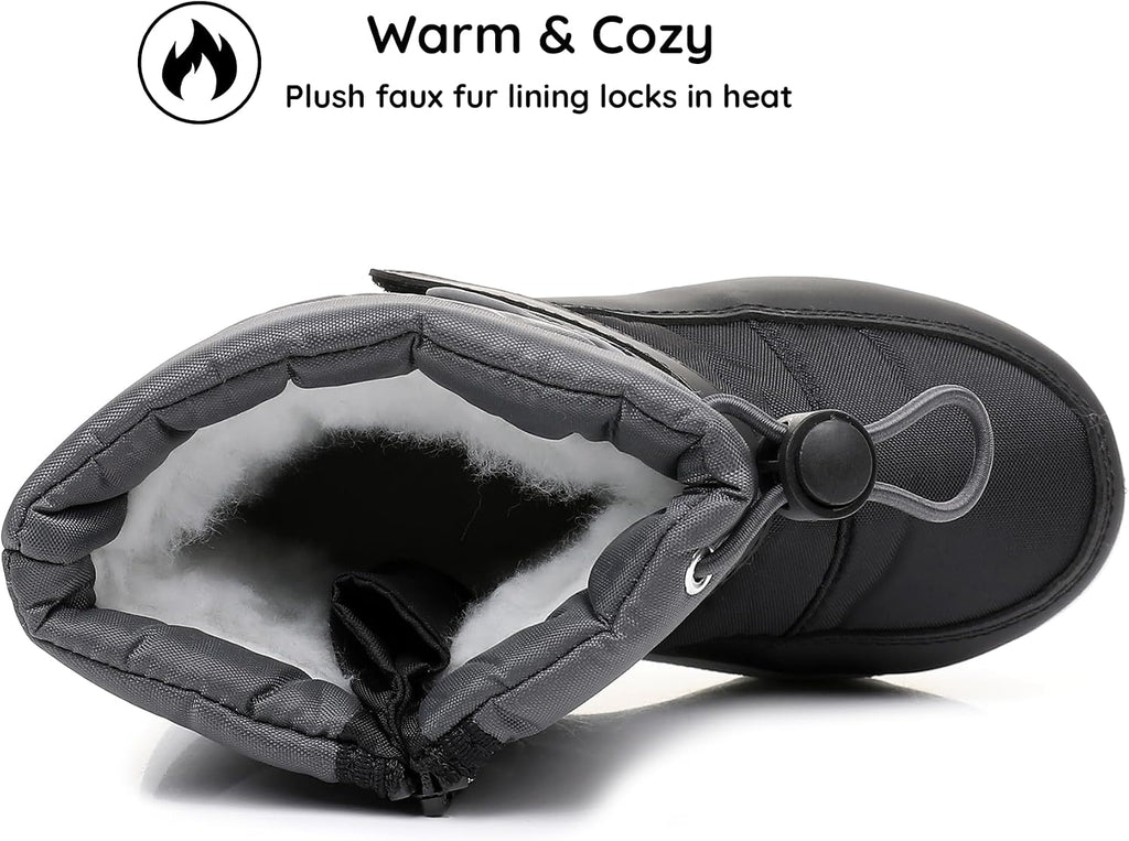 Kids Boys Girls Snow Boots Warm Winter Boots Water-resistant