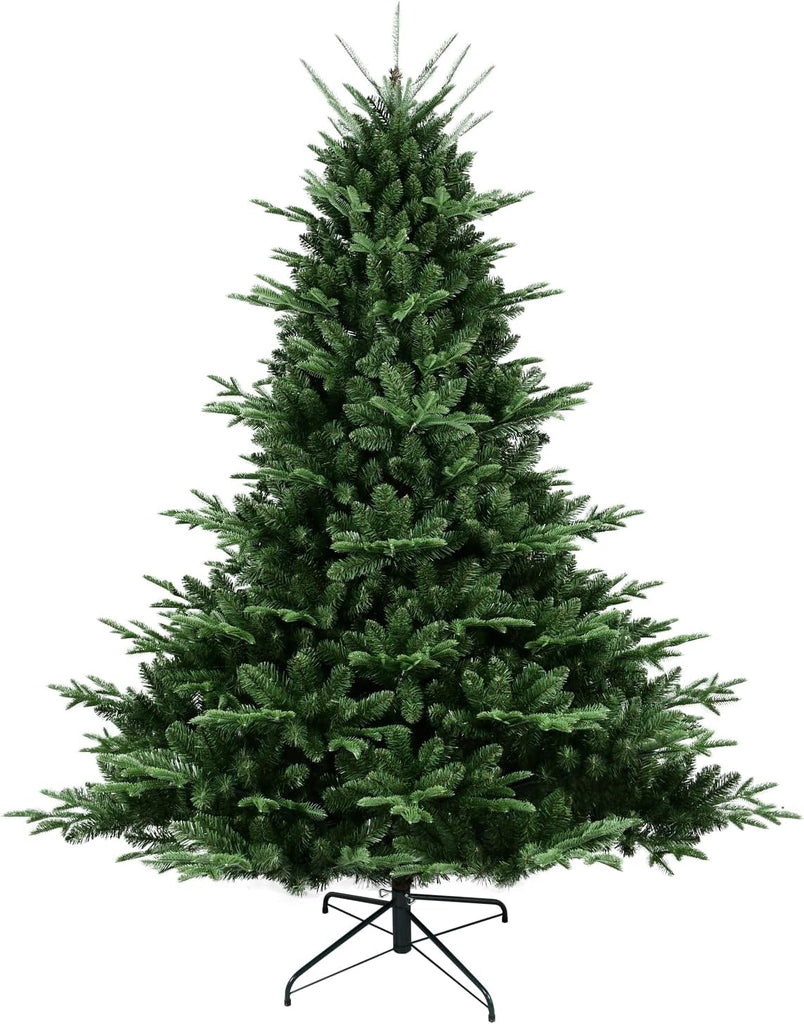 Artificial Christmas Tree, Premium Unlit Spruce Douglas Firs Christmas Tree with 2673 Branch Tips, Realistic Fake