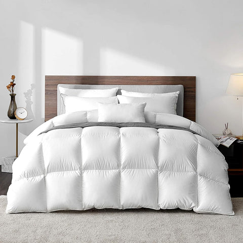 Highland Feather Hungarian White Goose Down Comforter 750 Super Fill Power Fluffy 500 Thread Count D