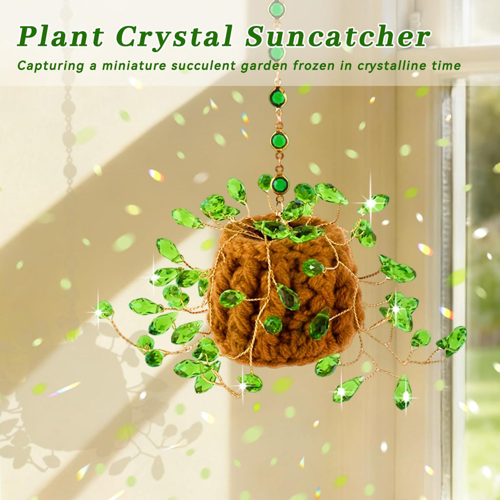 Beaded Plant Kit Suncatcher Succulent Beaded Succulent Gifts for Plant Lovers, Plant Sun Catcher for Window Hanging