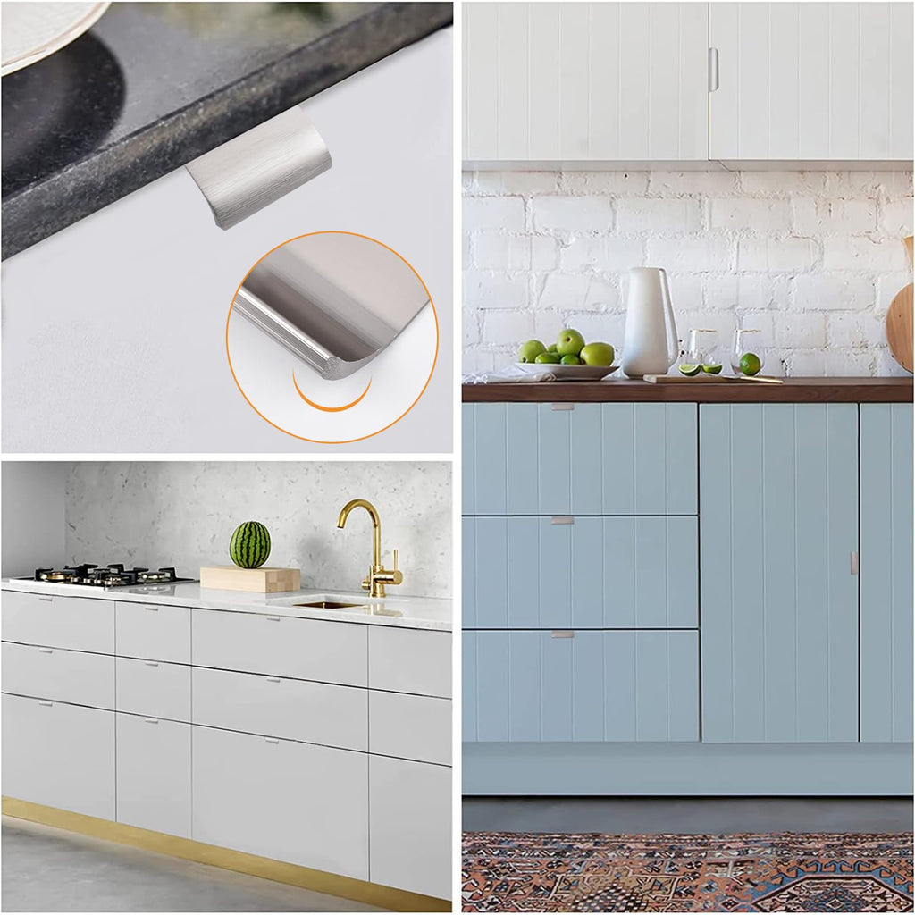 Finger Edge Pull, 8pcs Concealed Handle Modern Style Drawer Handles, Aluminum Alloy Invisible Handle Wardrobe Pulls
