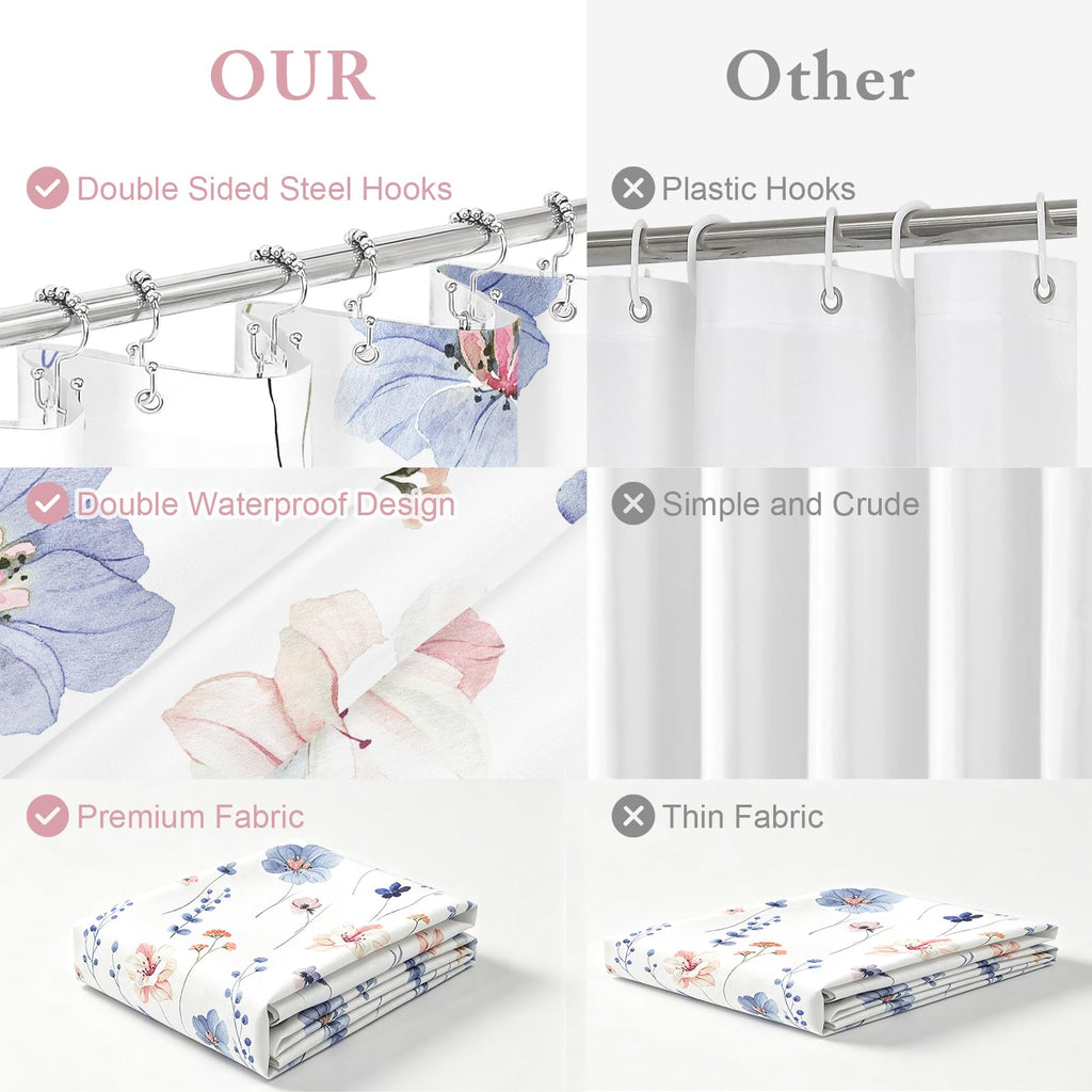 Small Stall 3 in 1 Shower Curtain Set, 36x72