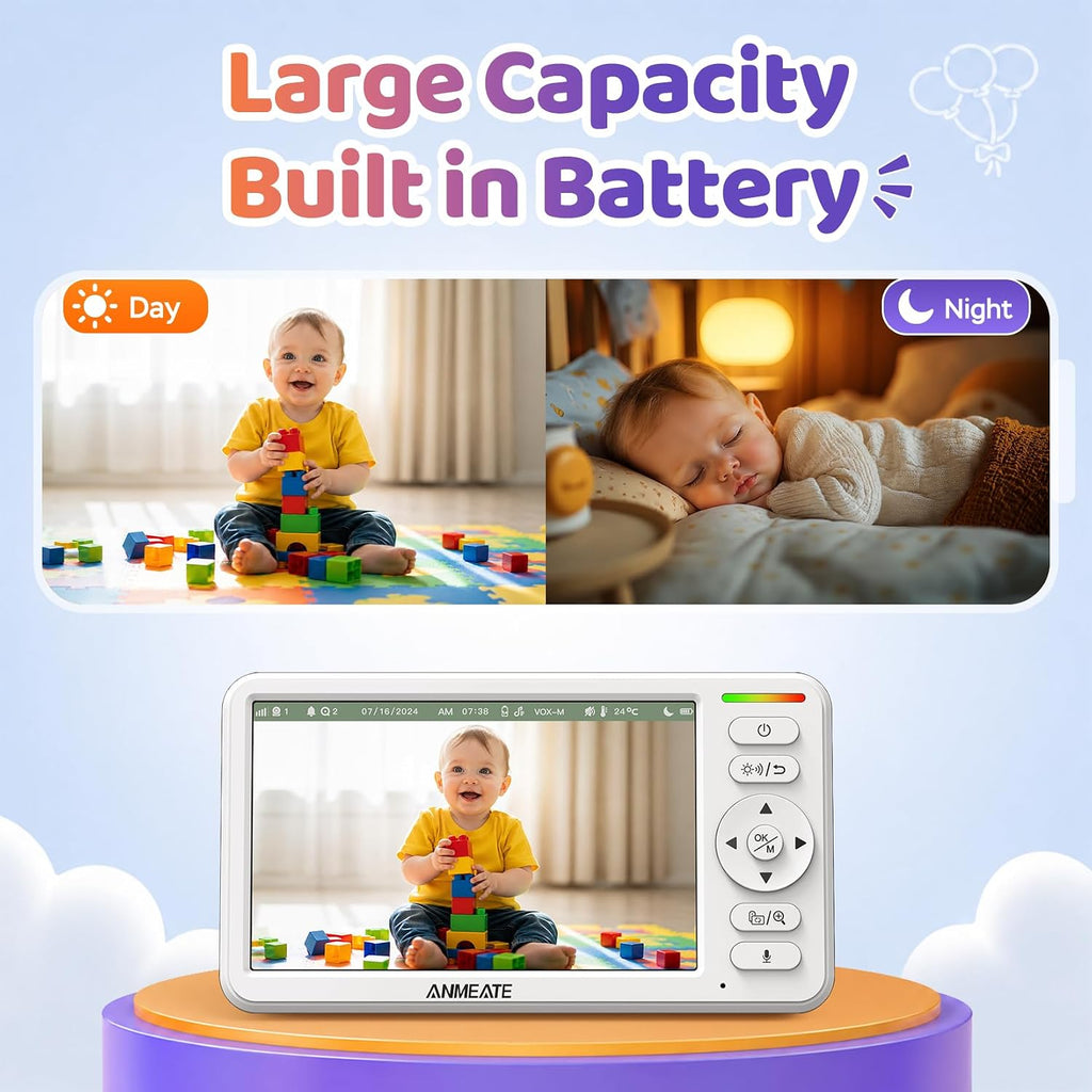 6" Video Baby Monitor with Camera and Audio No WiFi