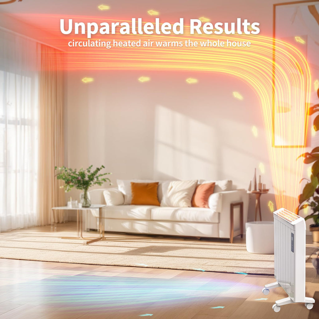 800W Wall‐Mount Convection Electric Panel Heater for Indoor Use