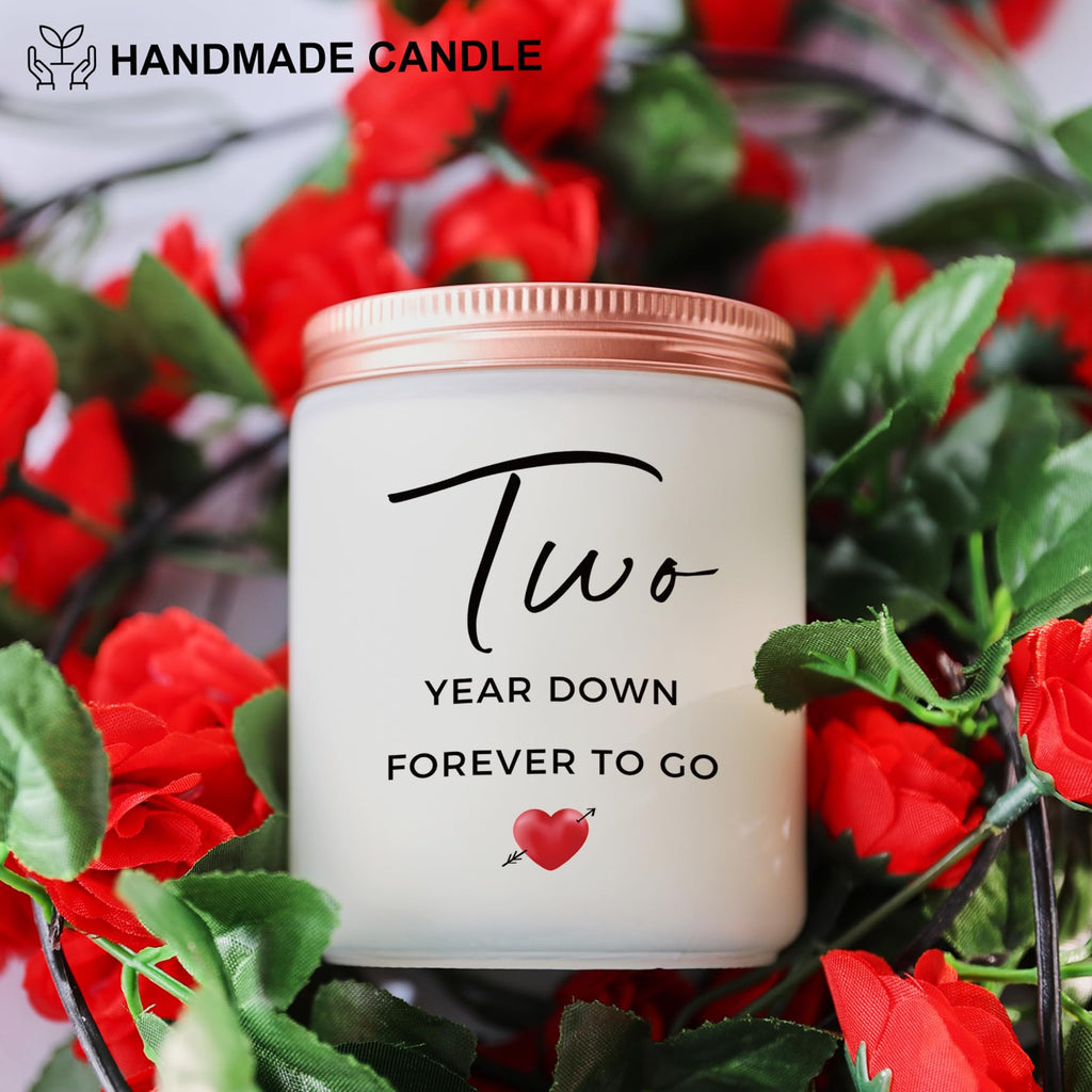 2 Year, 2nd, Two Year, Second Anniversary Candles Gifts for Him Her Couple- Best Happy Cotton Girlfriend Boyfriend