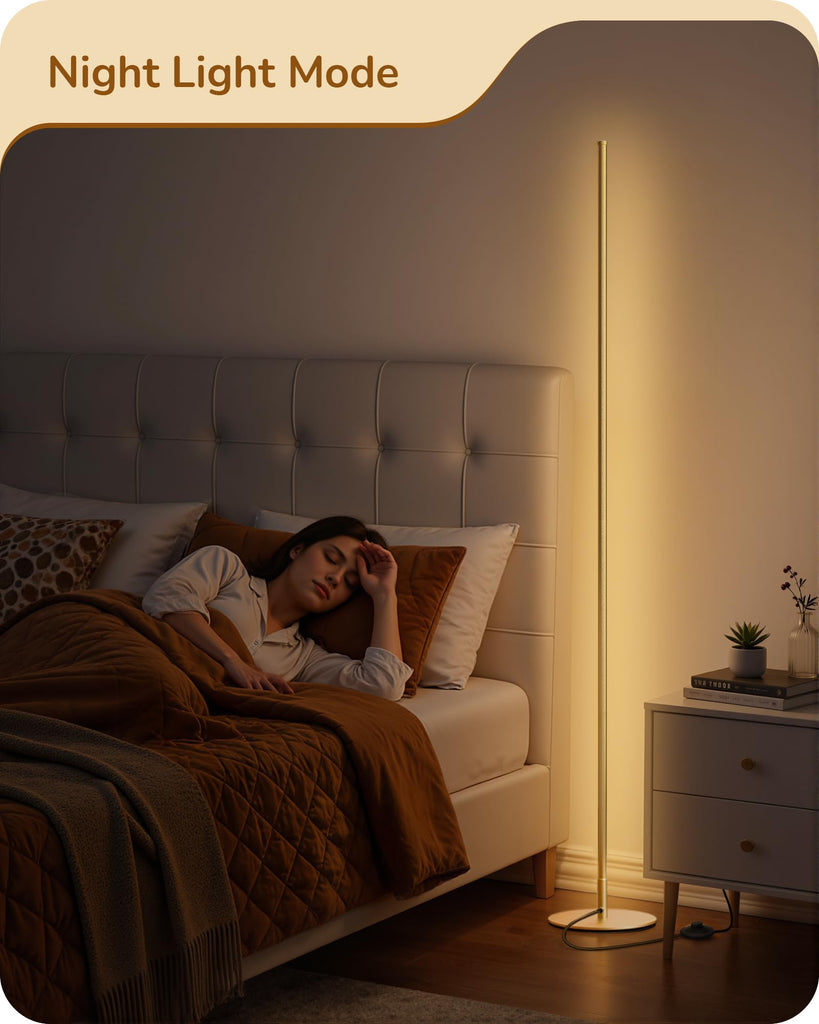 57.5" Corner Lamp with Remote & Foot Switch, Dimmable & 7CCT
