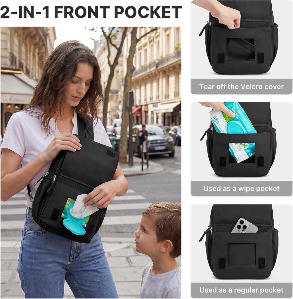 Small Diaper Bag Backpack for Women, Mini Crossbody Diaper Bag Purse