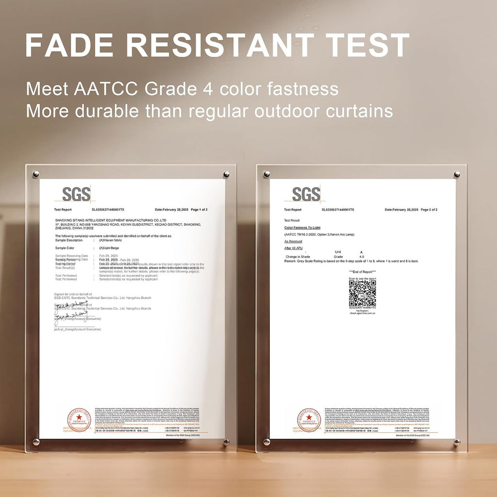 Fade-Resistant Outdoor Curtains Waterproof with Zipper | Zipper Back Tab,Windproof Sun Blocking Thermal Insulated for