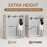 Shower Doors, 44-48" W x 76" H Stainless Steel Sliding Glass Shower Door