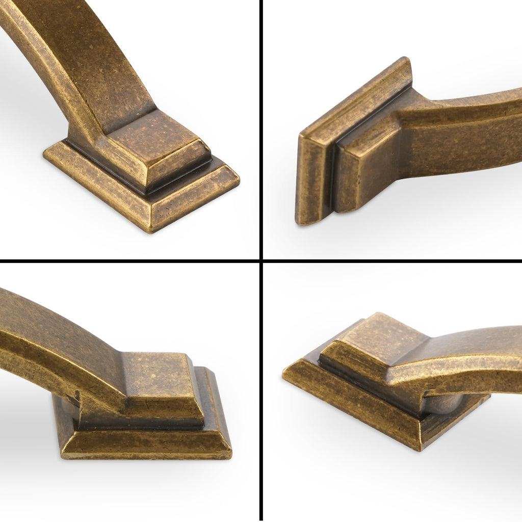 10 Pack 7-1/2 Inch Cabinet Pulls Antique Brass Kitchen Cabinet Handles Zinc Alloy Drawer Pulls Solid Cabinet Hardware