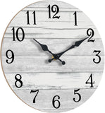Wall Clock Battery Operated 14 Inch Large Gray Silent Non Ticking Country Rustic Design Vintage Retro Decorative