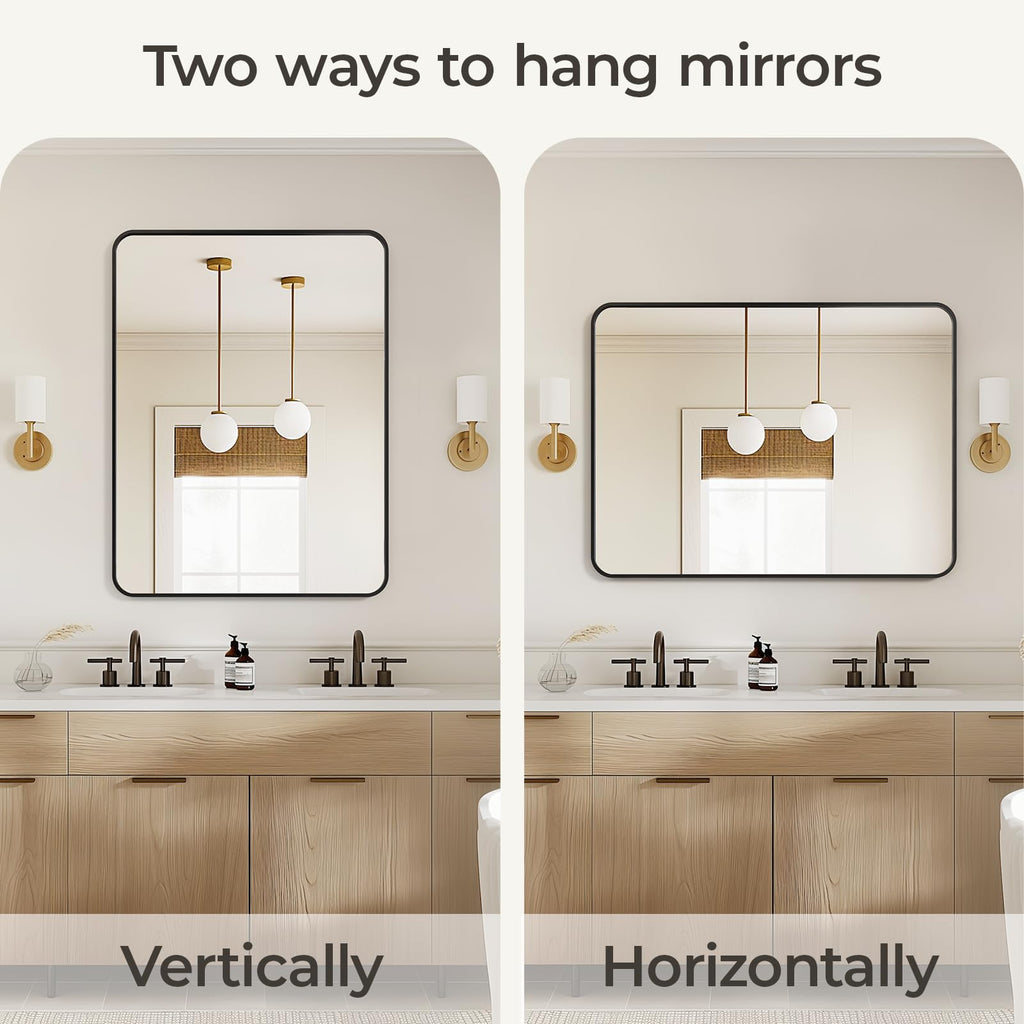 Black Bathroom Mirrors for Over Sink 30 x 40 Inch