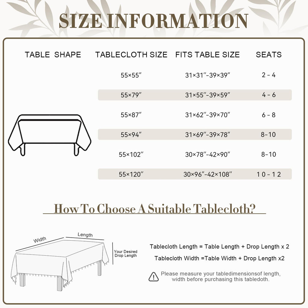 Cotton Linen Rectangle Tablecloth with Tassel for Dining Table, Burlap Heavy Duty Floral Farmhouse Coffee Kitchen