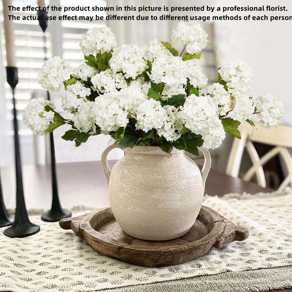 Artificial for Decoration, 3Pcs 23inch White Fake, Artificial Silk Bouquets Faux for Vase Faux Floral Stems for