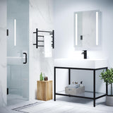 70" x 24" Frameless Shower Door in Matte Black, Water Repellent Glass Shower Door with Seal Strip Parts and Handle
