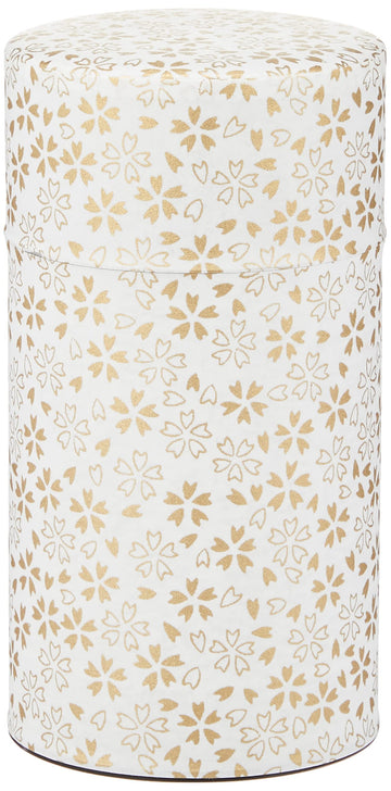 Pokkan a Japanese Tea Tin Canister, Air Tight, Double Lid, 200g Tea Capacity (Sakura - Cherry Blossom Pattern, L