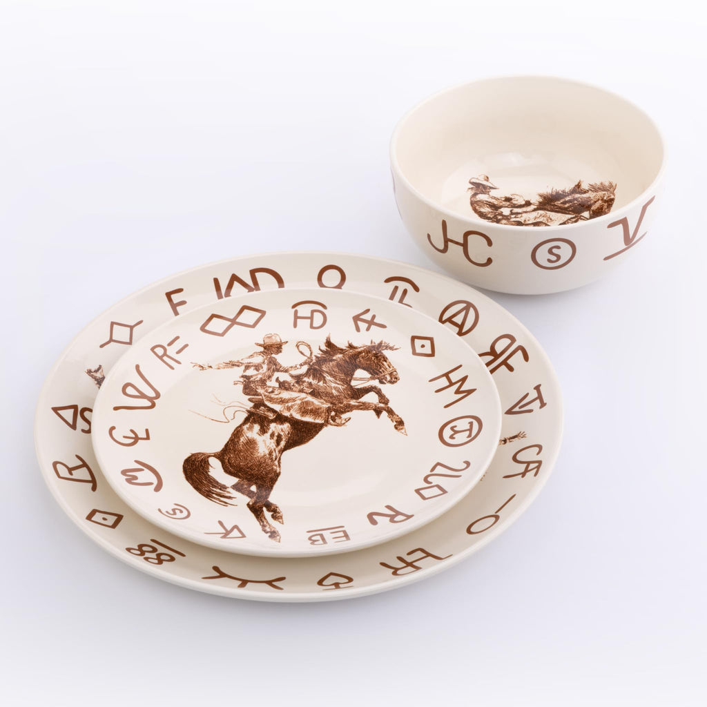 Living Broncs & Brands 12 Piece Dinnerware Set