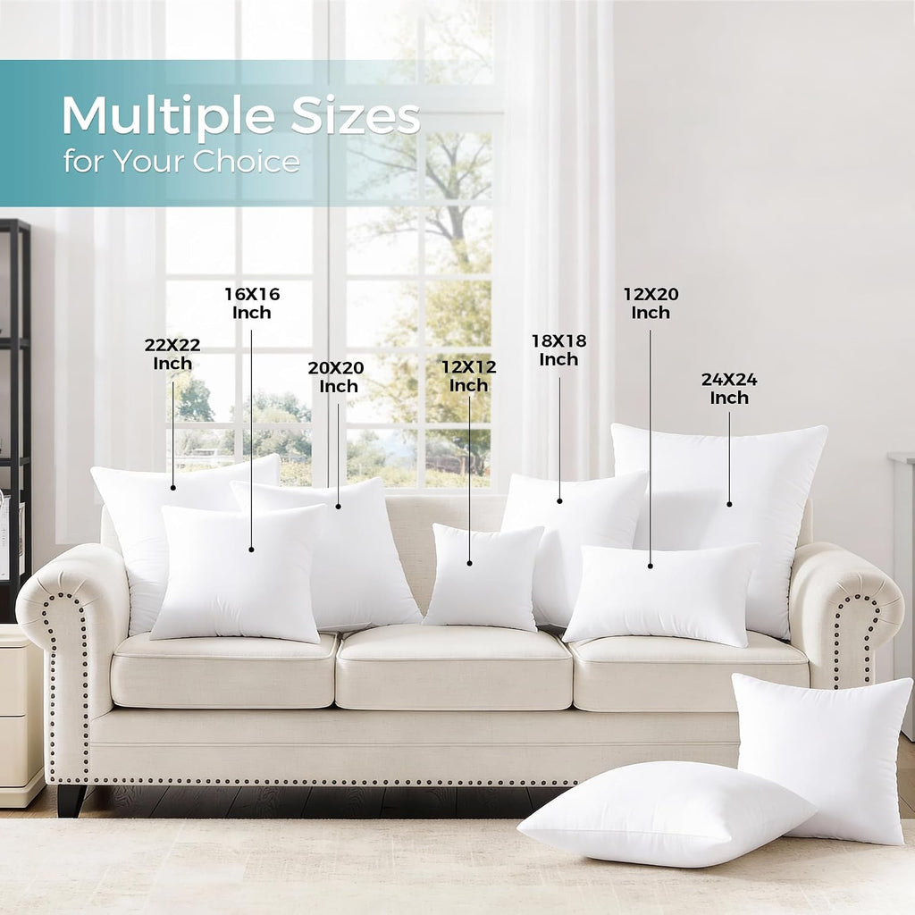 12x20 Throw Pillow Insert Set of 1 - Supportive & Fluffy Down Alternative Pillow Forms for Couch, Sofa & Bed, Indoor