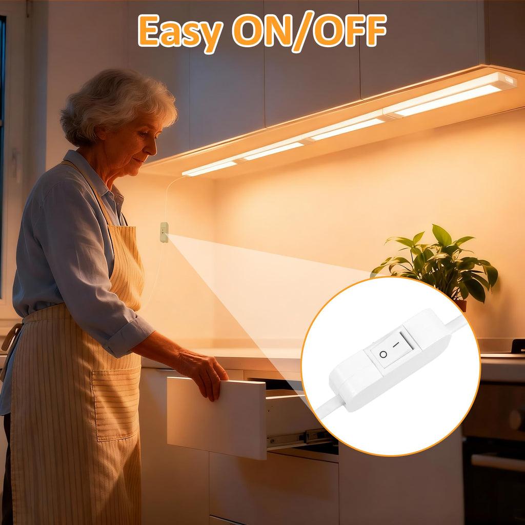 Plug in Under Cabinet LED Light Bar, Ultra-Bright, Wired, 14 Inch