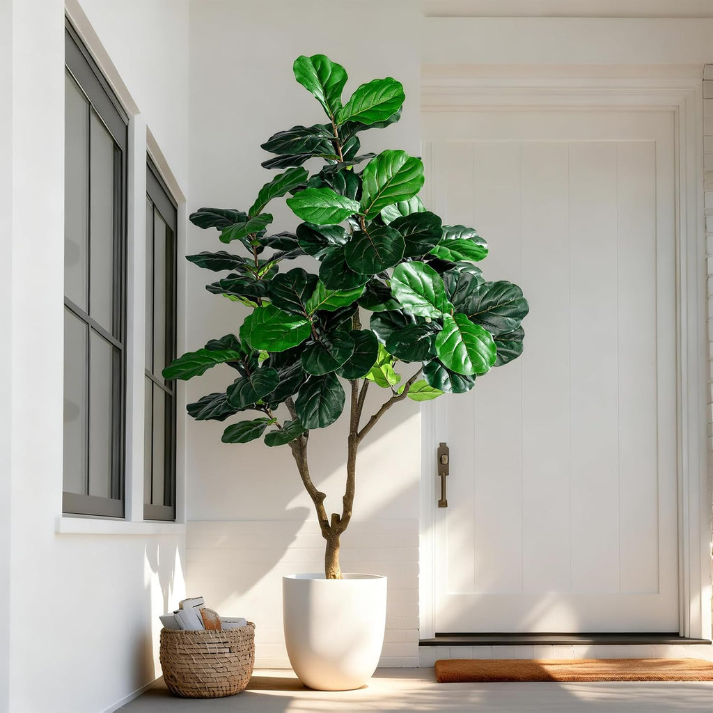 Tall Artificial Trees Large Faux Fiddle Leaf fig Tree with Pot Indoor Outdoor Realistic Floor Fake plantas Living