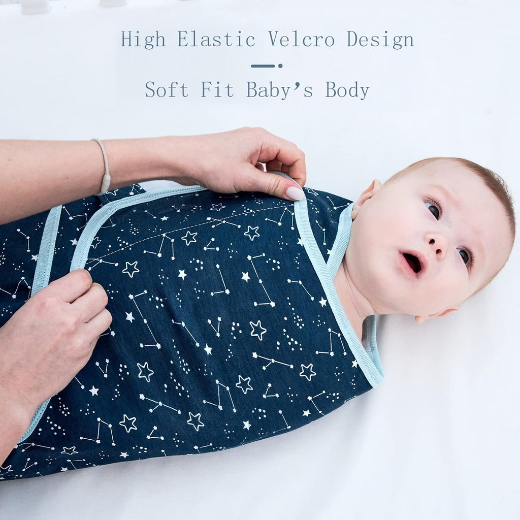 Baby Swaddle Wrap, Swaddle Blanket for and Infant, Adjustable Swaddling Set for Boy and Girl, Soft Cotton