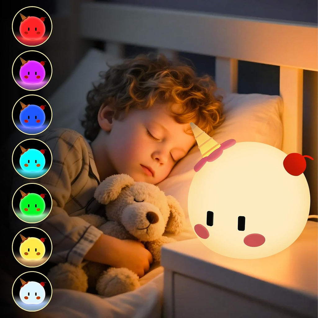Monster Night Light for Kids, Color Modes & Voice Controlled Light Lamps, Cute Soft Touch Silicone Portable