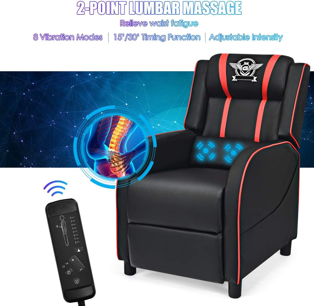 Gaming Recliner Chair, Adjustable Massage Gaming Chairs for Adults, Ergonomic Comfortable Lounge Leather Sofa
