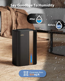 95oz Dehumidifiers for Home, 1000 Sq.Ft Dehumidifier with Drain Hose - Auto Shut Off, Timer, Sleep Mode & Drain Hose