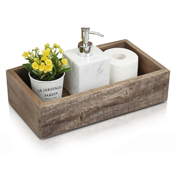Small Wooden Planter Box, 21x7.5x3, Natural Weathered Gray