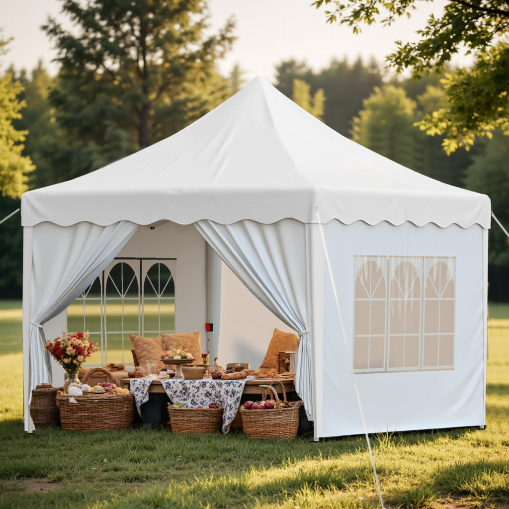 10x10 FT Pop Up Canopy Tent, Outdoor Gazebo with 4 Removable Sidewalls, Carrying Bag, Instant Shelter for Parties